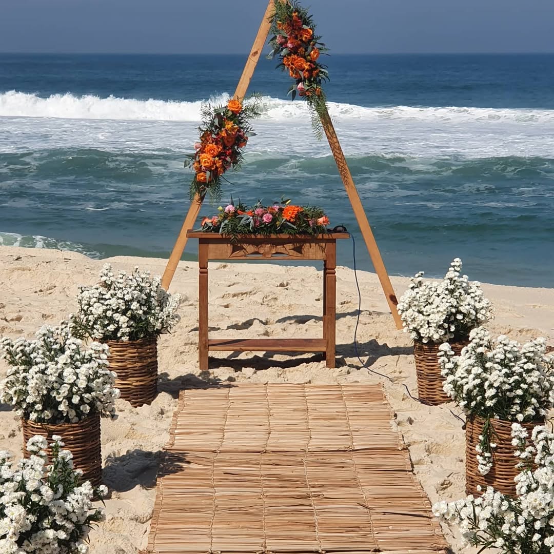 Renovação de votos com flores sofisticadas