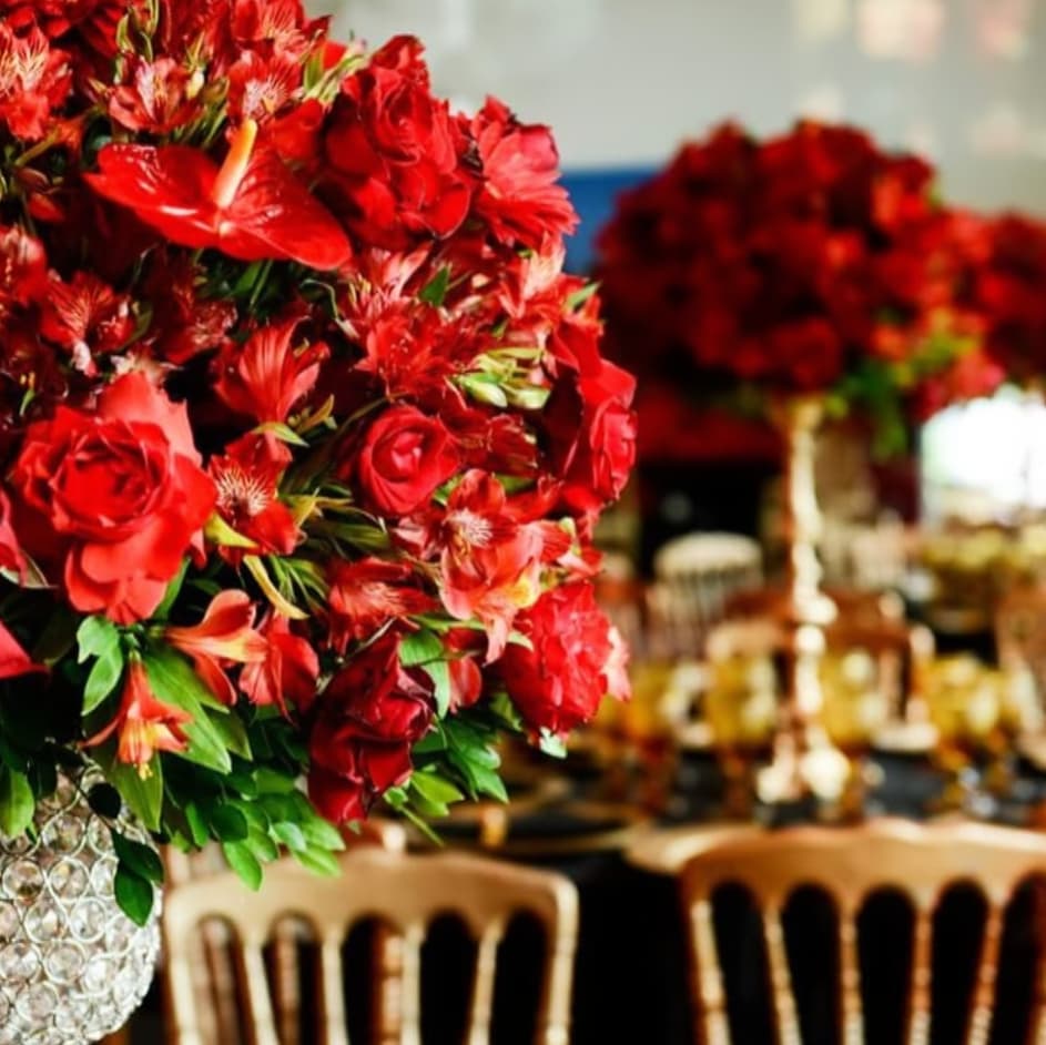 Composição floral para eventos realizados